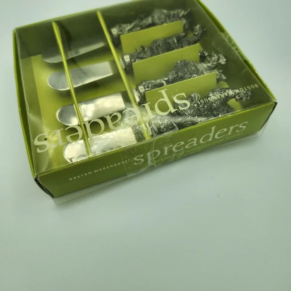 Rooster Chicken Hen Silver Boston Warehouse Cheese Dellarobbia‎ Spreaders Set 4 - Picture 3 of 4